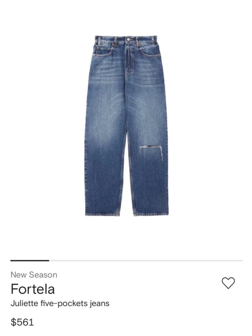 Fortela Women’s 28  Juliette Denim 5 Pocket Jeans Premium Designer Ripped Knee